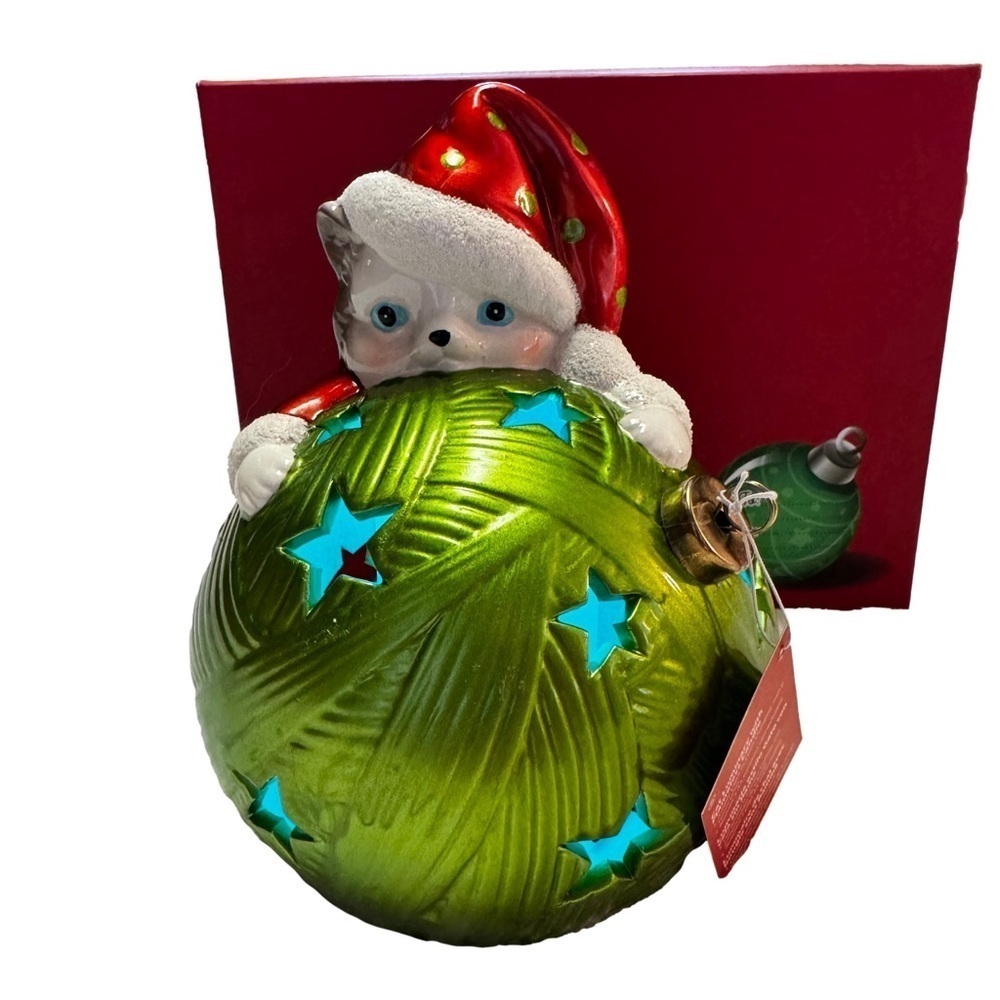 Home Reflections Mouse Cat Luminary Flameless
Candle Christmas Decor Vintage NIB